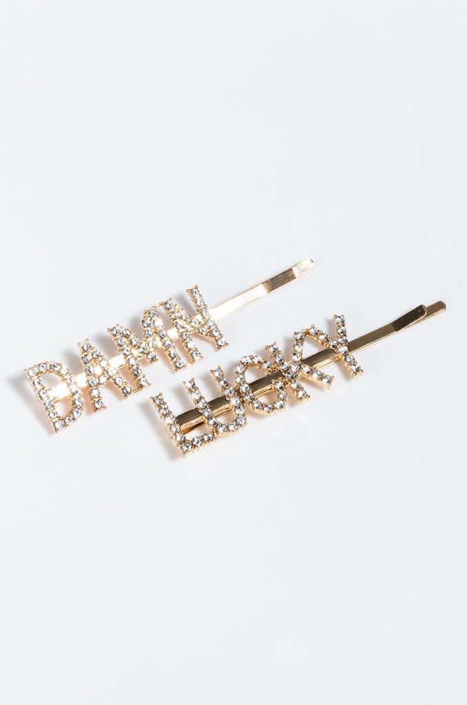 damn lucky hair clip set